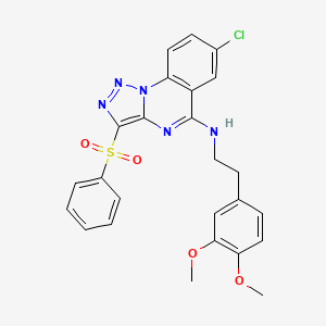 molecular formula C25H22ClN5O4S B2689847 7-氯-N-[2-(3,4-二甲氧基苯基)乙基]-3-(苯基磺酰)[1,2,3]三唑并[1,5-a]喹唑啉-5-胺 CAS No. 893786-95-3