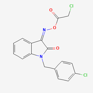 [(Z)-[1-[(4-chlorophenyl)methyl]-2-oxoindol-3-ylidene]amino] 2-chloroacetate