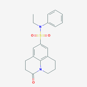 molecular formula C20H22N2O3S B2689862 N-ethyl-3-oxo-N-phenyl-1,2,3,5,6,7-hexahydropyrido[3,2,1-ij]quinoline-9-sulfonamide CAS No. 896375-39-6