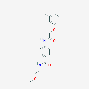 molecular formula C20H24N2O4 B268987 4-{[(3,4-dimethylphenoxy)acetyl]amino}-N-(2-methoxyethyl)benzamide 
