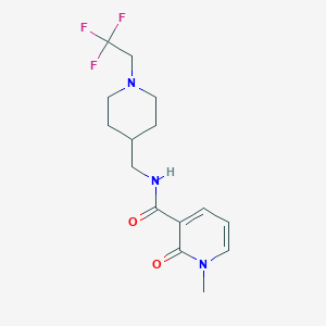 molecular formula C15H20F3N3O2 B2689870 1-Methyl-2-oxo-N-[[1-(2,2,2-trifluoroethyl)piperidin-4-yl]methyl]pyridine-3-carboxamide CAS No. 2249579-89-1