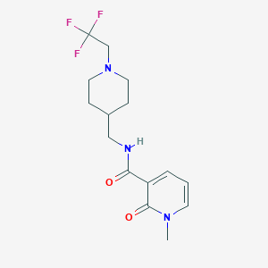 molecular formula C15H20F3N3O2 B2689870 1-methyl-2-oxo-N-{[1-(2,2,2-trifluoroethyl)piperidin-4-yl]methyl}-1,2-dihydropyridine-3-carboxamide CAS No. 2249579-89-1