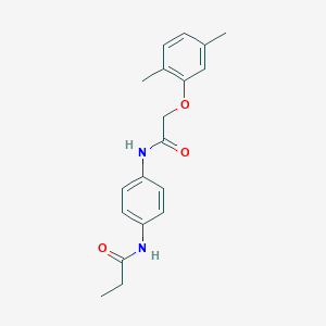 molecular formula C19H22N2O3 B268988 N-(4-{[2-(2,5-dimethylphenoxy)acetyl]amino}phenyl)propanamide 