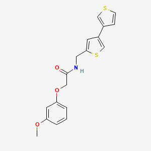 molecular formula C18H17NO3S2 B2689883 2-(3-Methoxyphenoxy)-N-[(4-thiophen-3-ylthiophen-2-yl)methyl]acetamide CAS No. 2380042-69-1