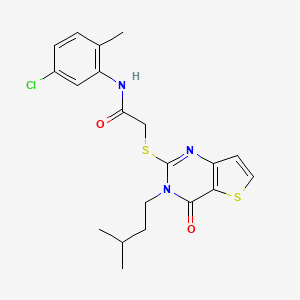 molecular formula C20H22ClN3O2S2 B2689885 N-(5-chloro-2-methylphenyl)-2-{[3-(3-methylbutyl)-4-oxo-3,4-dihydrothieno[3,2-d]pyrimidin-2-yl]sulfanyl}acetamide CAS No. 1252821-45-6