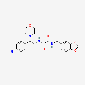 molecular formula C24H30N4O5 B2689896 N1-(benzo[d][1,3]dioxol-5-ylmethyl)-N2-(2-(4-(dimethylamino)phenyl)-2-morpholinoethyl)oxalamide CAS No. 941914-01-8