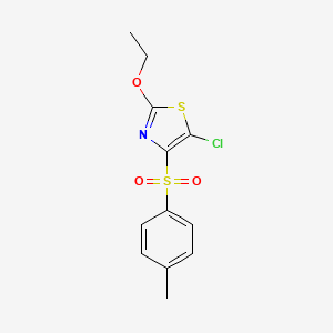 molecular formula C12H12ClNO3S2 B2689900 5-氯-2-乙氧基-4-对甲苯磺酰噻唑 CAS No. 324579-75-1