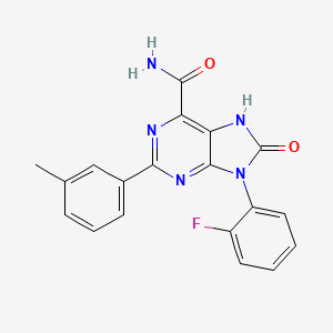 9-(2-fluorophenyl)-2-(3-methylphenyl)-8-oxo-7H-purine-6-carboxamide