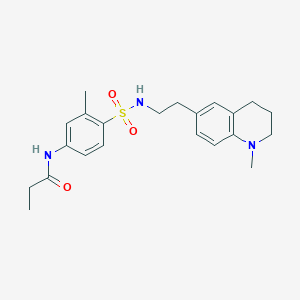 N-(3-methyl-4-(N-(2-(1-methyl-1,2,3,4-tetrahydroquinolin-6-yl)ethyl)sulfamoyl)phenyl)propionamide
