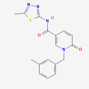 molecular formula C17H16N4O2S B2689911 N-(5-methyl-1,3,4-thiadiazol-2-yl)-1-(3-methylbenzyl)-6-oxo-1,6-dihydropyridine-3-carboxamide CAS No. 900009-84-9