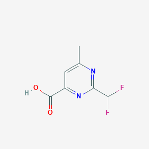 molecular formula C7H6F2N2O2 B2689912 2-(二氟甲基)-6-甲基嘧啶-4-羧酸 CAS No. 1780943-98-7