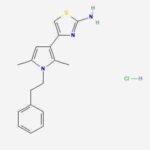 molecular formula C17H20ClN3S B2689914 4-[2,5-dimethyl-1-(2-phenylethyl)-1H-pyrrol-3-yl]-1,3-thiazol-2-amine hydrochloride CAS No. 1052526-48-3