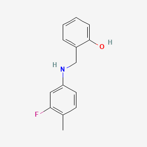 molecular formula C14H14FNO B2689915 2-{[(3-Fluoro-4-methylphenyl)amino]methyl}phenol CAS No. 647031-43-4