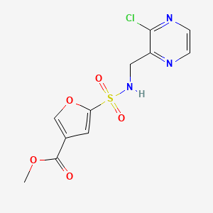 molecular formula C11H10ClN3O5S B2689919 Methyl 5-{[(3-chloropyrazin-2-yl)methyl]sulfamoyl}furan-3-carboxylate CAS No. 2094925-30-9