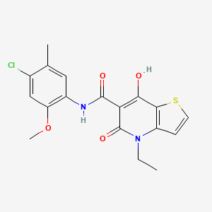 molecular formula C18H17ClN2O4S B2689921 N-(4-chloro-2-methoxy-5-methylphenyl)-4-ethyl-7-hydroxy-5-oxo-4,5-dihydrothieno[3,2-b]pyridine-6-carboxamide CAS No. 1251688-09-1
