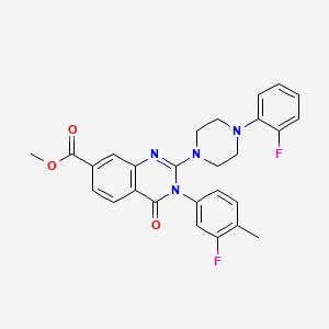 methyl 3-(3-fluoro-4-methylphenyl)-2-[4-(2-fluorophenyl)piperazin-1-yl]-4-oxo-3,4-dihydroquinazoline-7-carboxylate