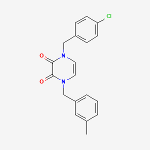 molecular formula C19H17ClN2O2 B2689928 1-(4-Chlorobenzyl)-4-(3-methylbenzyl)-1,4-dihydropyrazine-2,3-dione CAS No. 902863-13-2