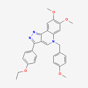 molecular formula C28H27N3O4 B2689929 3-(4-ethoxyphenyl)-7,8-dimethoxy-5-(4-methoxybenzyl)-5H-pyrazolo[4,3-c]quinoline CAS No. 872198-57-7