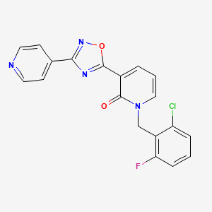 molecular formula C19H12ClFN4O2 B2689936 1-(2-chloro-6-fluorobenzyl)-3-(3-(pyridin-4-yl)-1,2,4-oxadiazol-5-yl)pyridin-2(1H)-one CAS No. 1396633-49-0