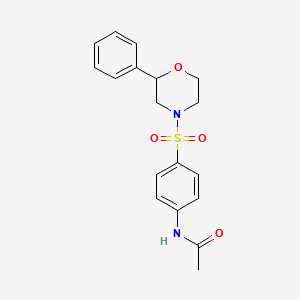molecular formula C18H20N2O4S B2689938 N-(4-((2-phenylmorpholino)sulfonyl)phenyl)acetamide CAS No. 946234-30-6