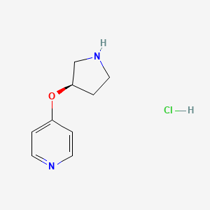 molecular formula C9H13ClN2O B2689942 4-((R)-Pyrrolidin-3-yloxy)-pyridine hydrochloride CAS No. 1264033-82-0; 927691-32-5