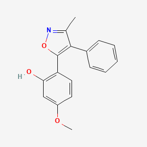 molecular formula C17H15NO3 B2689944 5-Methoxy-2-(3-methyl-4-phenyl-1,2-oxazol-5-yl)phenol CAS No. 67526-78-7