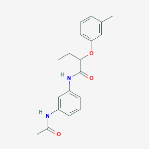 molecular formula C19H22N2O3 B268995 N-[3-(acetylamino)phenyl]-2-(3-methylphenoxy)butanamide 