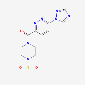 (6-(1H-1,2,4-triazol-1-yl)pyridazin-3-yl)(4-(methylsulfonyl)piperazin-1-yl)methanone