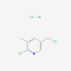 molecular formula C7H8Cl3N B2689952 2-Chloro-5-(chloromethyl)-3-methylpyridine hydrochloride CAS No. 2241138-42-9