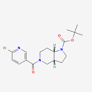 molecular formula C18H24BrN3O3 B2689956 Tert-butyl (3aR,7aS)-5-(6-bromopyridine-3-carbonyl)-3,3a,4,6,7,7a-hexahydro-2H-pyrrolo[3,2-c]pyridine-1-carboxylate CAS No. 2402789-56-2