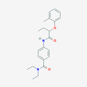 molecular formula C22H28N2O3 B268996 N,N-diethyl-4-{[2-(2-methylphenoxy)butanoyl]amino}benzamide 