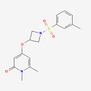 molecular formula C17H20N2O4S B2689961 1,6-dimethyl-4-((1-(m-tolylsulfonyl)azetidin-3-yl)oxy)pyridin-2(1H)-one CAS No. 2034289-57-9