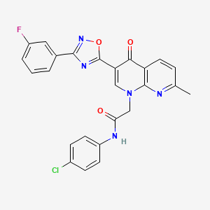 N-(4-chlorophenyl)-2-{3-[3-(3-fluorophenyl)-1,2,4-oxadiazol-5-yl]-7-methyl-4-oxo-1,4-dihydro-1,8-naphthyridin-1-yl}acetamide
