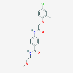 molecular formula C19H21ClN2O4 B268997 4-{[(4-chloro-2-methylphenoxy)acetyl]amino}-N-(2-methoxyethyl)benzamide 