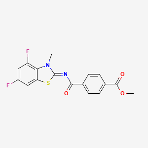 molecular formula C17H12F2N2O3S B2689979 Methyl 4-[(4,6-difluoro-3-methyl-1,3-benzothiazol-2-ylidene)carbamoyl]benzoate CAS No. 868375-26-2