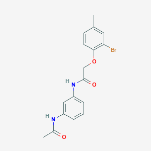 molecular formula C17H17BrN2O3 B268998 N-[3-(acetylamino)phenyl]-2-(2-bromo-4-methylphenoxy)acetamide 