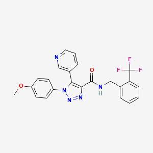 molecular formula C23H18F3N5O2 B2689981 1-(4-甲氧基苯基)-5-(吡啶-3-基)-N-(2-(三氟甲基)苯甲基)-1H-1,2,3-三唑-4-羧酰胺 CAS No. 1207028-09-8