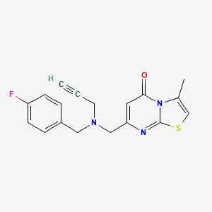 molecular formula C18H16FN3OS B2689982 7-({[(4-fluorophenyl)methyl](prop-2-yn-1-yl)amino}methyl)-3-methyl-5H-[1,3]thiazolo[3,2-a]pyrimidin-5-one CAS No. 1241559-79-4