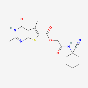molecular formula C18H20N4O4S B2689983 [2-[(1-氰基环己基)氨基]-2-氧代乙基] 2,5-二甲基-4-氧代-3H-噻吩并[2,3-d]嘧啶-6-羧酸酯 CAS No. 878454-39-8