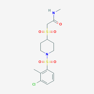 2-((1-((3-chloro-2-methylphenyl)sulfonyl)piperidin-4-yl)sulfonyl)-N-methylacetamide