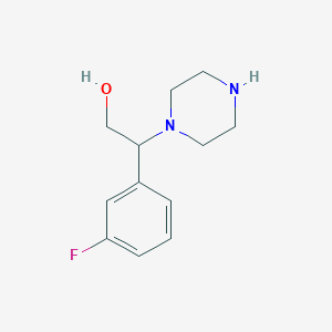 molecular formula C12H17FN2O B2689986 2-(3-Fluorophenyl)-2-piperazin-1-ylethanol CAS No. 1183631-50-6