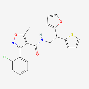 3-(2-chlorophenyl)-N-[2-(furan-2-yl)-2-(thiophen-2-yl)ethyl]-5-methyl-1,2-oxazole-4-carboxamide