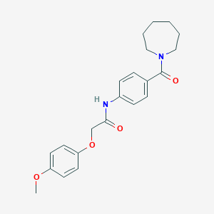 molecular formula C22H26N2O4 B268999 N-[4-(1-azepanylcarbonyl)phenyl]-2-(4-methoxyphenoxy)acetamide 