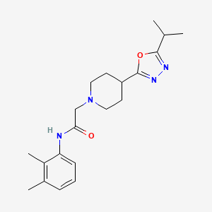 molecular formula C20H28N4O2 B2689994 N-(2,3-二甲基苯基)-2-(4-(5-异丙基-1,3,4-噁二唑-2-基)哌啶-1-基)乙酰胺 CAS No. 1323325-81-0