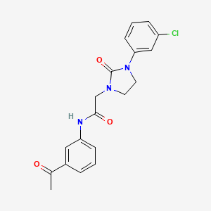 molecular formula C19H18ClN3O3 B2689995 N-(3-acetylphenyl)-2-(3-(3-chlorophenyl)-2-oxoimidazolidin-1-yl)acetamide CAS No. 1251544-36-1
