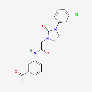 molecular formula C19H18ClN3O3 B2689995 N-(3-acetylphenyl)-2-[3-(3-chlorophenyl)-2-oxoimidazolidin-1-yl]acetamide CAS No. 1251544-36-1