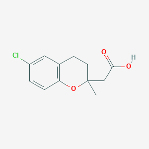 molecular formula C12H13ClO3 B026900 6-Chloro-2-methyl-3,4-dihydro-2H-1-benzopyran-2-acetic acid CAS No. 106430-26-6