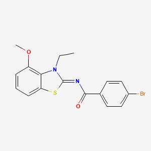 (E)-4-bromo-N-(3-ethyl-4-methoxybenzo[d]thiazol-2(3H)-ylidene)benzamide