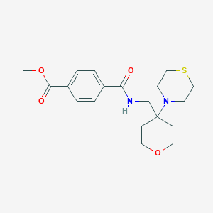 molecular formula C19H26N2O4S B2690009 Methyl 4-[(4-thiomorpholin-4-yloxan-4-yl)methylcarbamoyl]benzoate CAS No. 2415599-39-0