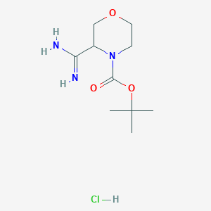molecular formula C10H20ClN3O3 B2690011 叔丁基-3-羰基基吗啉-4-甲酸酯；盐酸盐 CAS No. 2174007-94-2